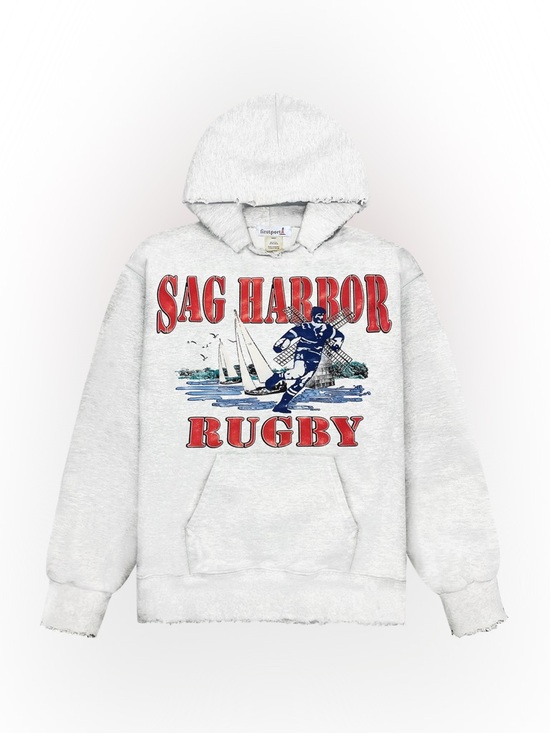 Firstport Tops - Firstport Sag Harbor Rugby Distressed Hoodie